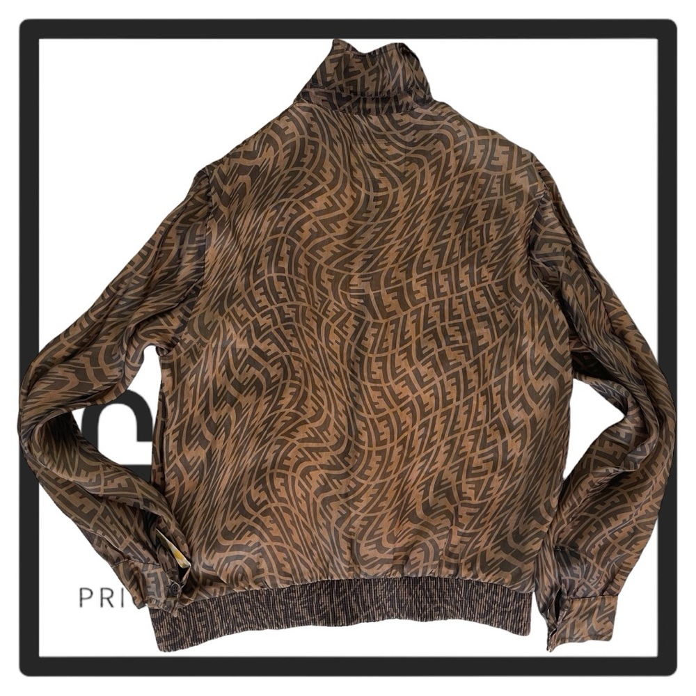 Fendi Reversible Brown Organza‎ FF Vertigo Jacket - Picture 11 of 15